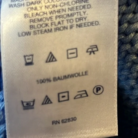 Women’s Lands End Drifter Sweater. Blue. Cable knit. Size S - Picture 8 of 8